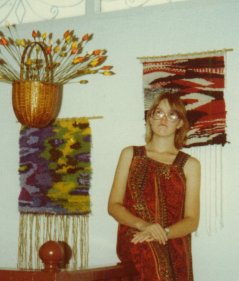 me with two of my tapestries, given to my parents, who knows where they ended up