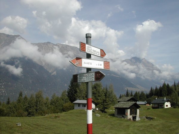 mountain path signs, Italian Alps
