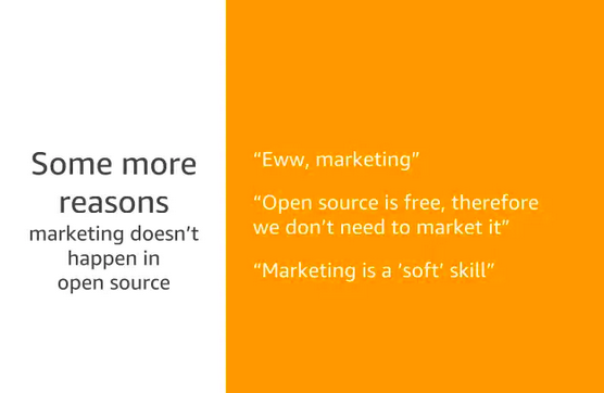 slide from the SCaLE edition of "Marketing your open source project"