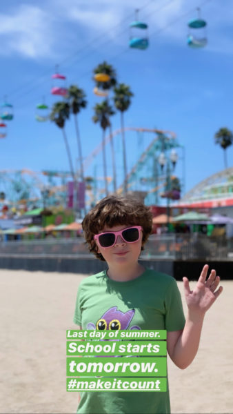 Michell at Santa Cruz beach boardwalk, photo and Instagram post by Rossella.