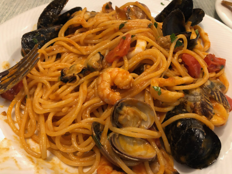 pasta allo scoglio (shellfish) at Ranch Roberta, Milan.