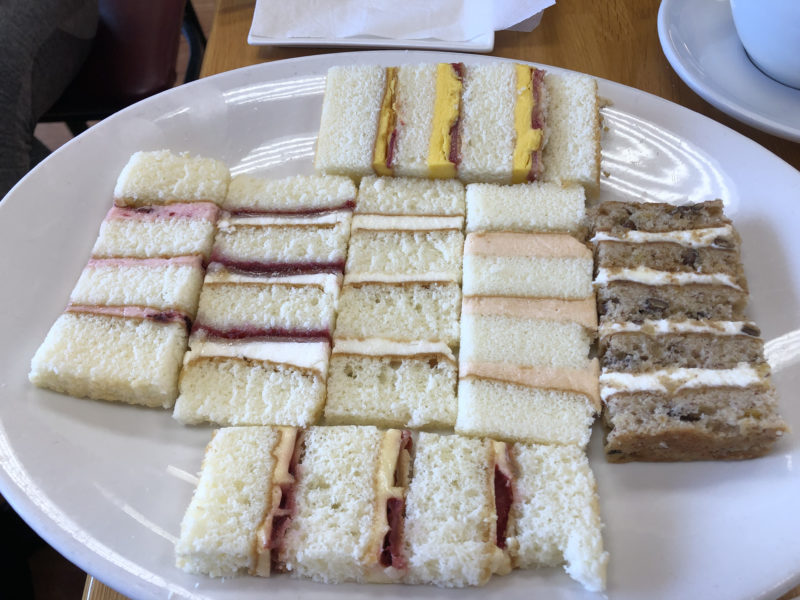 Wedding cake tasting platter with fresh fruit fillings