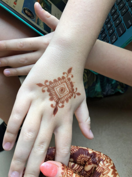 Mitchell's hand with mehndi