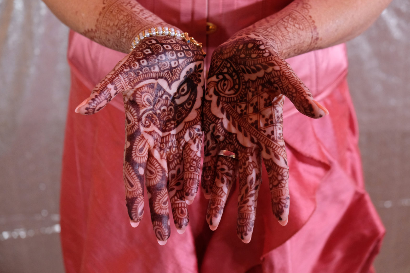 wedding day palms with mehndi,