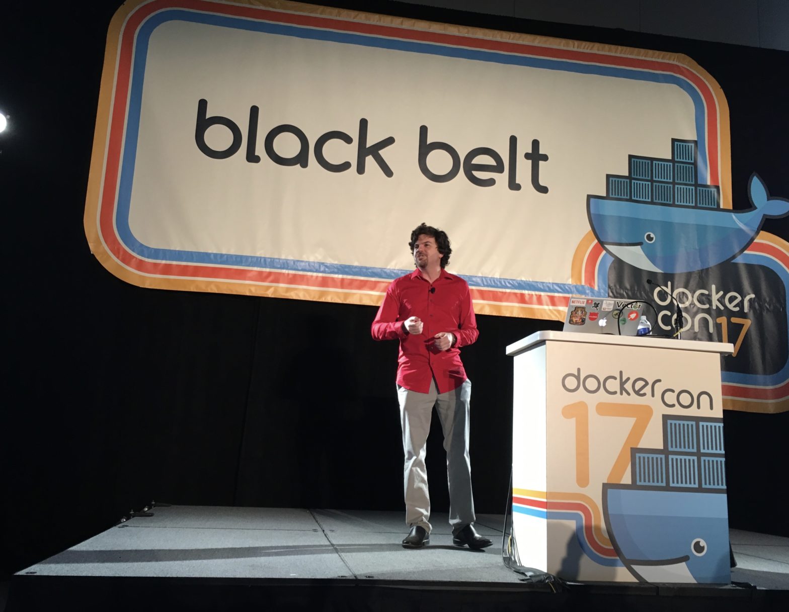 Brendan speaking at Dockercon 2017