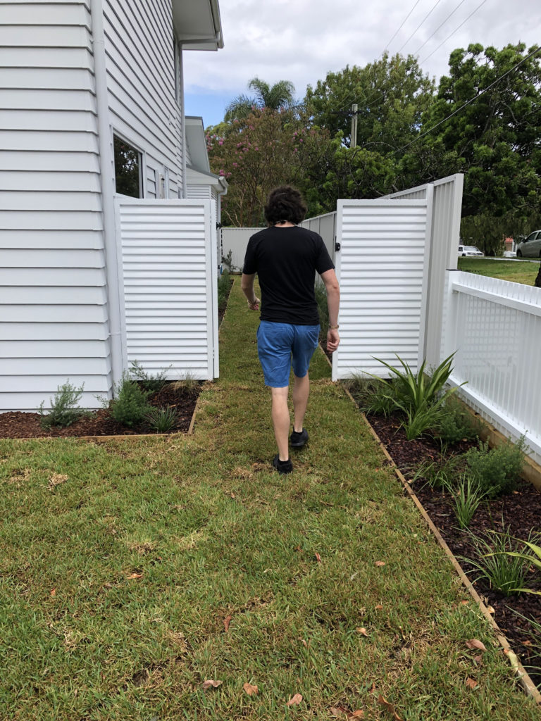 Brendan pacing off a yard
