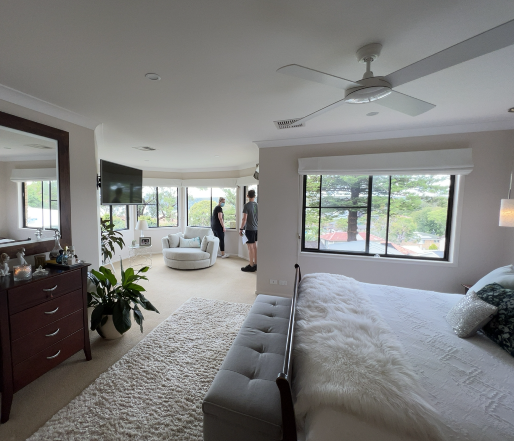 enormous main bedroom, with sitting area